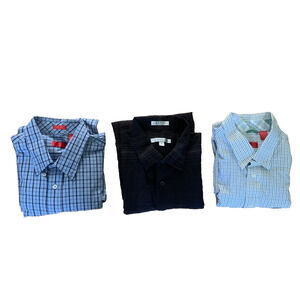 LOT OF 3 MEN'S SHORT SLEEVE BUTTON FRONT SHIRTS XL- IZOD & GEOFFREY BEENE